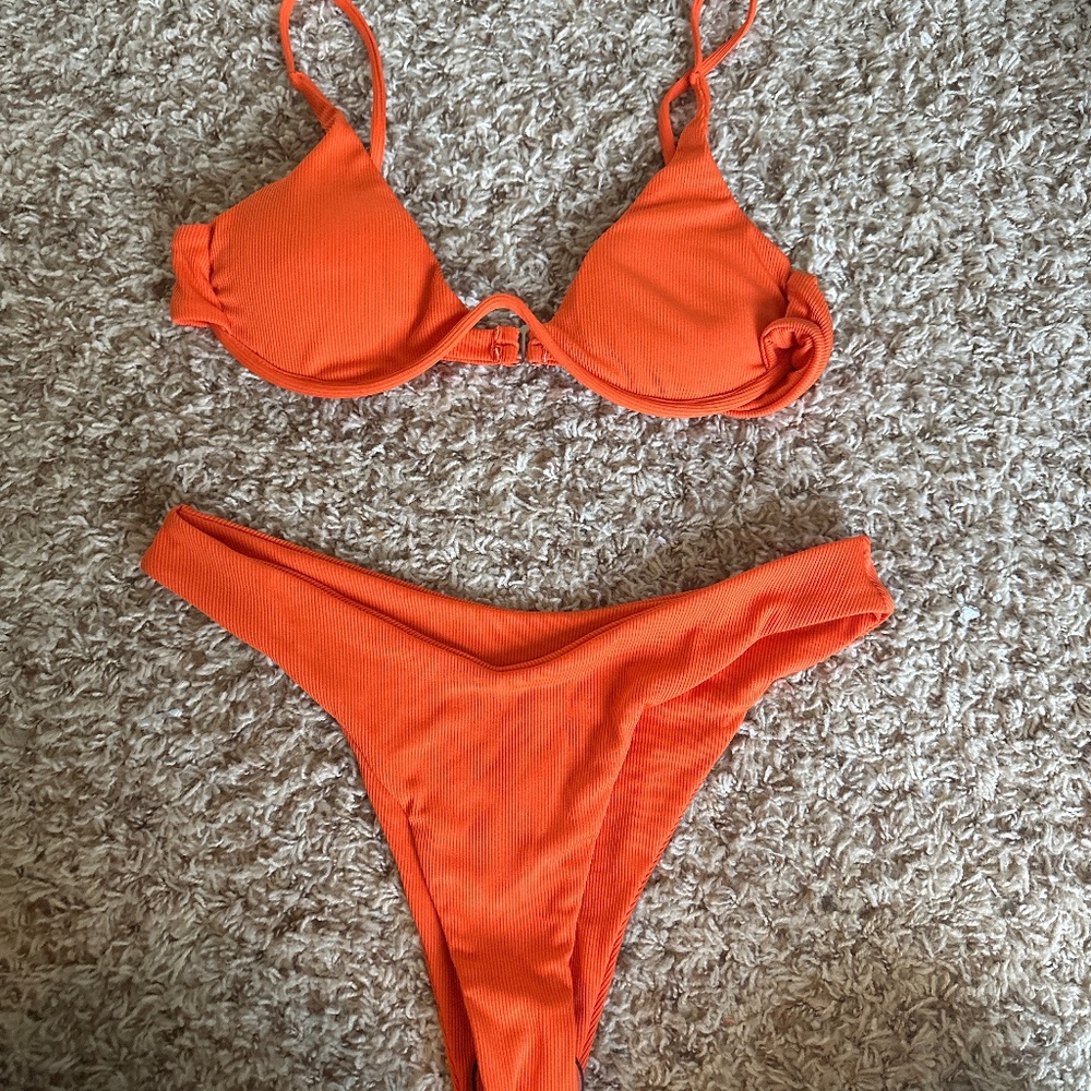 Shein Orange Underwire Swimsuit